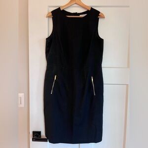 Liz Claiborne Black Midi Dress with Gold Accents